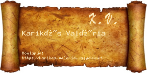 Karikás Valéria névjegykártya