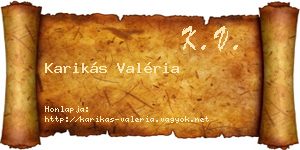 Karikás Valéria névjegykártya