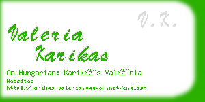 valeria karikas business card